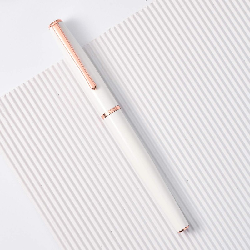 Pluma estilográfica Hong Dian 920 de metal blanco, punta extra