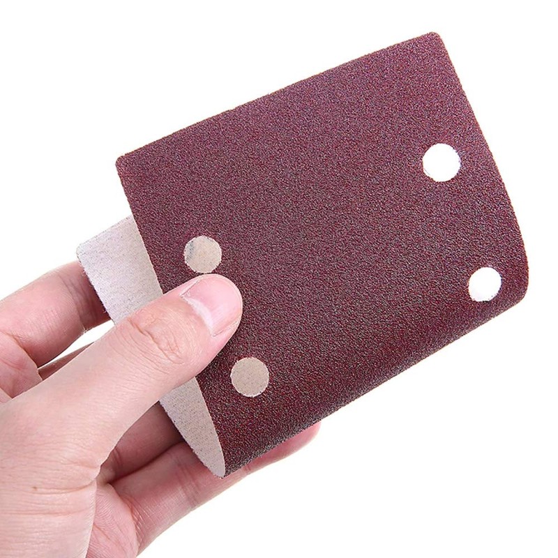 ExcInter 10PCS 93x185mm Sandpaper Sanding Paper 8 Holes Loop Sand
