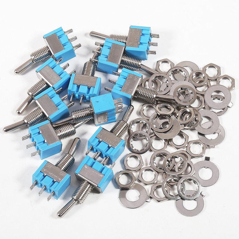 AEDIKO 12pcs Mini Toggle Switch 3 Pin ON/Off/ON SPDT AC