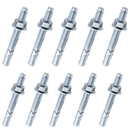 Caiyloxn Schwerlastdübel M10 x 90mm Bolzenanker 10 Stück Verzinkt Ankerbolzen Ankerschrauben Beton Keilanker SchwerlastdüBel Mit Unterlegscheibe
