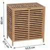 Bamboo Laundry Hamper with Lid, Removable Bag, Slatted Ventilation Design,