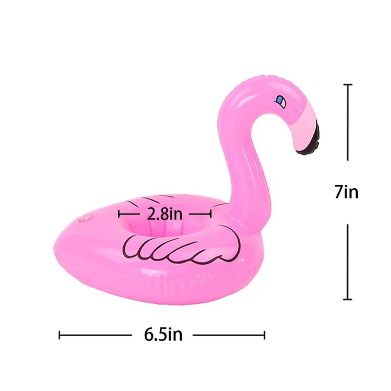 REILTAS Flamingo Inflatable Drink Holder,9 Pack Pink Flamingo Drink Float,Cup