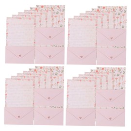 Gadpiparty Floral Animal Envelope Set A5 Letter Writing Paper Kit for Stationery 4 Elegant Floral Designs for Personal Notes