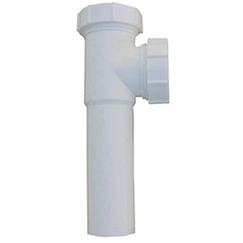 LASCO 03-4281 White Plastic Tubular 1-1/2-Inch Slip Joint Baffle Tee withTailpiece Nuts and Washers