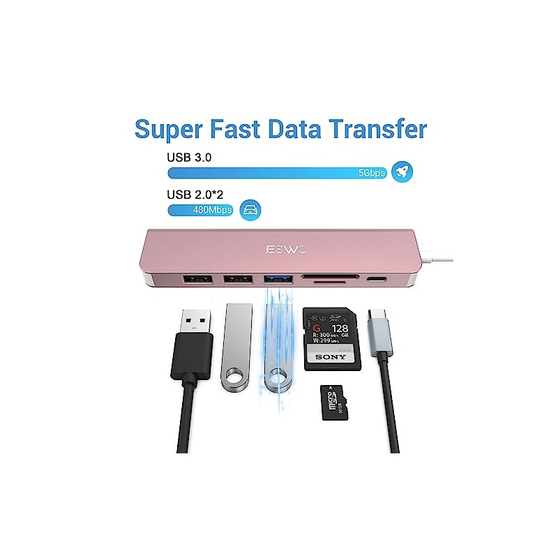 JESWO 7 en 1 HUB USB C, para MacBook ProAirNeoHuaweiDispositivos