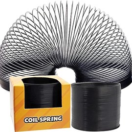 The Dreidel Company Black Metal Coil Spring, Goody Bag Fillers, Party Favor for Kids, Variety of 2.4" (60mm) Individually Boxed (Single)