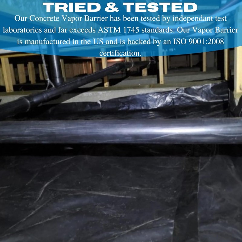 Concrete Vapor Barrier - 20 mil - Heavy Duty Black/White