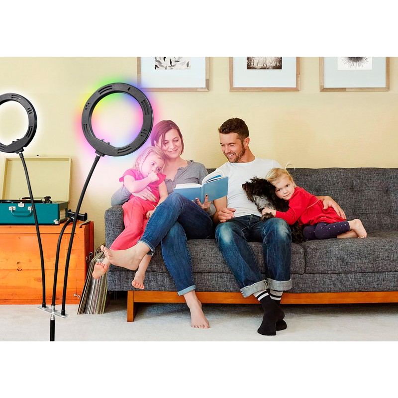 Supersonic SC-2710SR Double 8-inch Selfie Ring Light, 3 Color Lighting