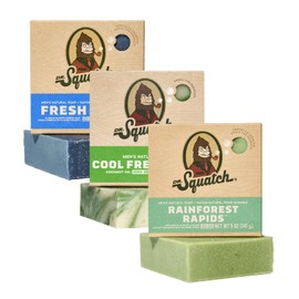 Dr. Squatch Men's Natural Bar Soap Made from Natural Oils - 3 Pack - Cold Process Soap with No Harsh Chemicals - Fresh Falls, Rainforest Rapids, Cool Fresh Aloe (3 Pack)