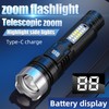 Rechargeable Flashlights High Lumens, 5 Modes Zoomable Linternas with LCD