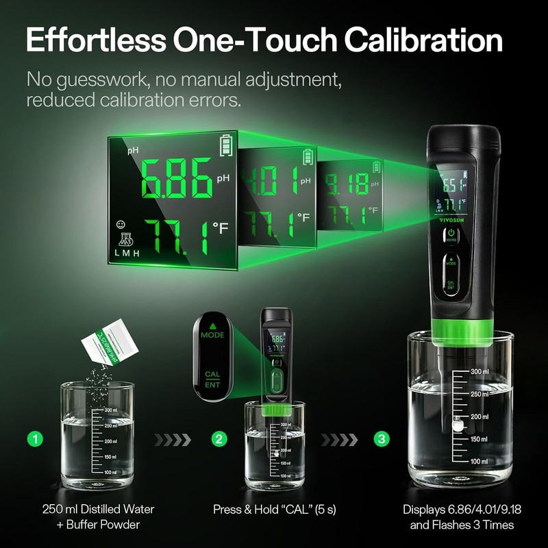 VIVOSUN Aerolab Digital pH Meter Kit ±0.01 High Accuracy, Waterproof