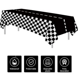 FVABO Race Car Boy Birthday Tablecloth – 3pcs Racing Party Table Cover for Kids Birthday Decorations, Disposable Table Cloth for Fast One or Two Fast Theme, 86in x 55in