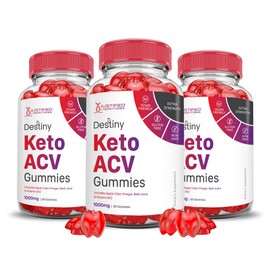 (3 Pack) Destiny Keto ACV Gummies Advanced Formula 1000MG Destiny Keto Gummies Apple Cider Vinegar Formulated with Pomegranate Beet Juice Powder B12 Vegan Non GMO 180 Gummys