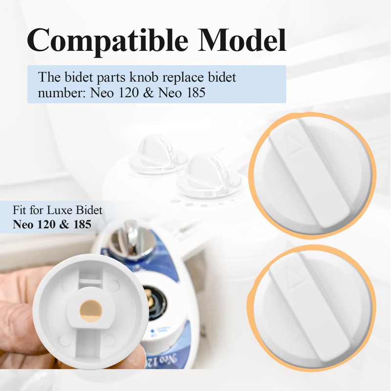 2-Pack Replacement Knob for Luxe Bidet Neo 120 & Neo