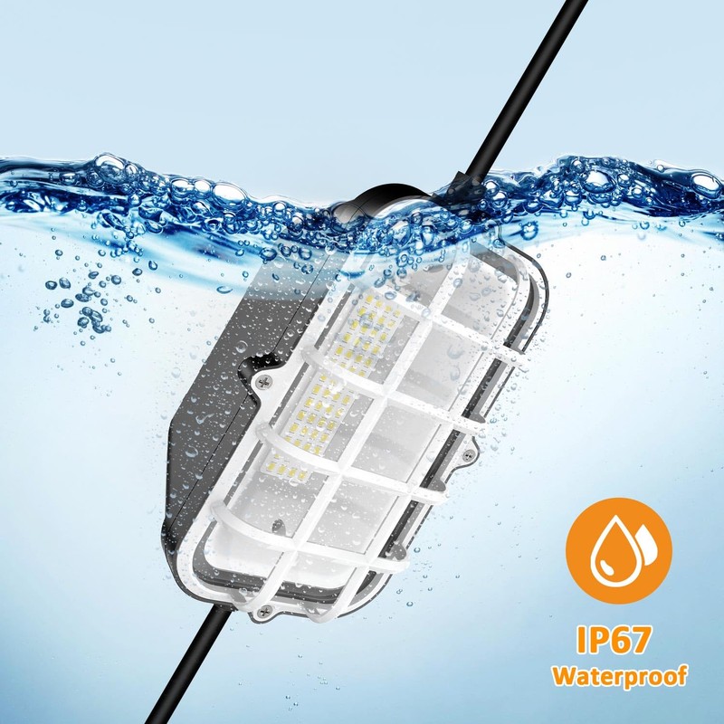 50ft LED Construction String Lights,75W 7500LM Waterproof IP67 Led String