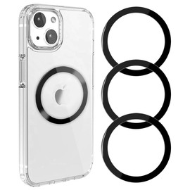 3 Pcs Universal Metal Ring for Magnetic Charger, Metal Ring Sticker Compatible with Magsafe Magnetic Wireless Charger for Most Cellphone, Magnetic Mount/Phone Holder Conversion Accessories, Black