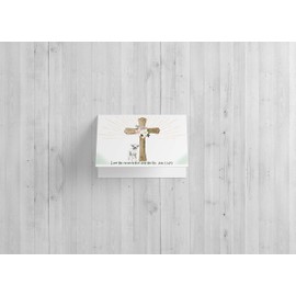 Red Door Inspirations Cross Card - Includes 25 Cards and Envelopes - Baptism, Sympathy, Easter, etc. with Bible Verse