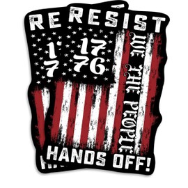 Resist Magnet - Patriotic - 1776 We The People - Hands Off - American Flag - Motivational - Gifts - Durable Material for Car Truck Toolbox Any Metal Surface - EPLM0031