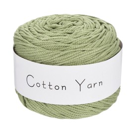 sourcing map 1 Skein Cotton Yarn, 100% Cotton Chunky Yarn for Hand Knitting, Blanket Yarn for Crocheting Each of 101g/3.56oz(Per Skein 150m/164 Yard)/Pale Green