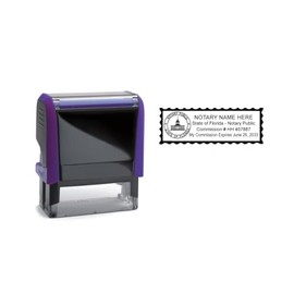 Hubco Purple 4913 Florida Notary Stamp with Florida State Seal Image