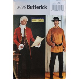 OOP Butterick Costume Pattern 3896. Mens Szs 42/44 & 46/48 MAKING HISTORY 18th Century American Costumes. Coat, Shirt and Stock