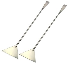 luzen 2Pcs Stainless Steel Aquarium Spatula Long Sand Spatula Scrapers Shovel Fish Tank Aquatic Plant Tools for Aquarium Accessories, 12.59 Inches (Silver)