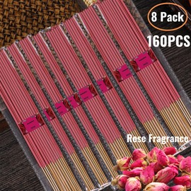 Vamotto 160 Pcs Incense Sticks-100% Pure Organic Natural Hand Rolled Free from Chemicals-for Church,Aroma Therapy,Relaxation,Incense For Air Purifier, Mind & Spirit (Rose)