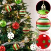 DIYDEC 12pcs Christmas Balls Ornament 3.15Inch Polka Dot Hanging Xmas