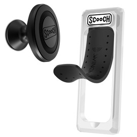 Scooch Wingback Pop Up Phone Grip, Stand, and Car Mount for Smartphones [Two-Way Stand] Compatible with Any Smartphone and Most Cases, Works with Magnetic Car Mounts (Clear, Wingmount Bundle)