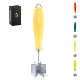 Heavy Duty, Stainless Steel modern meat chopper, pastry and crumble topping blender, fruit mascerator | Retro Modern | must have kitchen utensil, lightweight and versatile. (Sunshine Yellow)