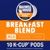 Maxwell House Breakfast Blend Mild Roast K-Cup Coffee Pods, 10