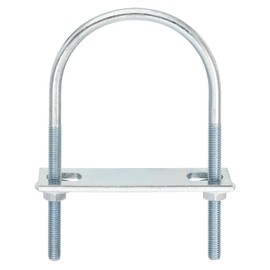 QUARKZMAN Round U-bolt U-bolt, 6 set 60 mm ID x 110 mm length U angle M6 galvanised carbon steel U-clamp bolts with nuts and plates, for car repair boat trailer