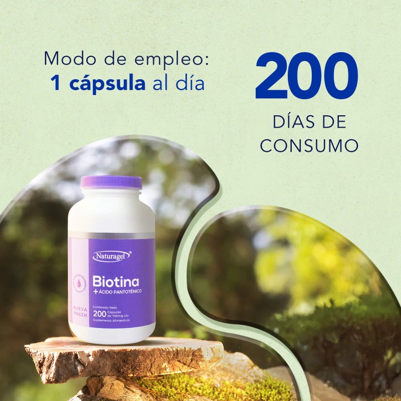 Biotina + Ácido Pantoténico Aloe Vera Vitamina E 200 Caps