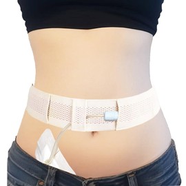 Peritoneal Dialysis Belt, PD Belts Dialysis for Men Women, Feeding Tube Belt, PD Catheter Belt, G Tube Holder Belt, Peritoneal Dialysis Catheter Accessory for Stomach Feeding Peg J Tube (L, Beige)
