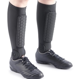 norespnea Soccer Shin Guards, Soccer Shin Guard Pads with Calf and Ankle Protection, SoccerProtective Equipment for Youth and Adult, SoccerAccessories for Boys and Girls– Black(XL)