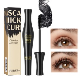Mascara Black, Black Volume and Length Waterproof,Longer Voluminous Curling Long Lasting Fibre Mascara,No Smudge Maskara,Long Lasting Tubing 4D Silk Fiber Vegan Mascara for Makeup Cosmetics