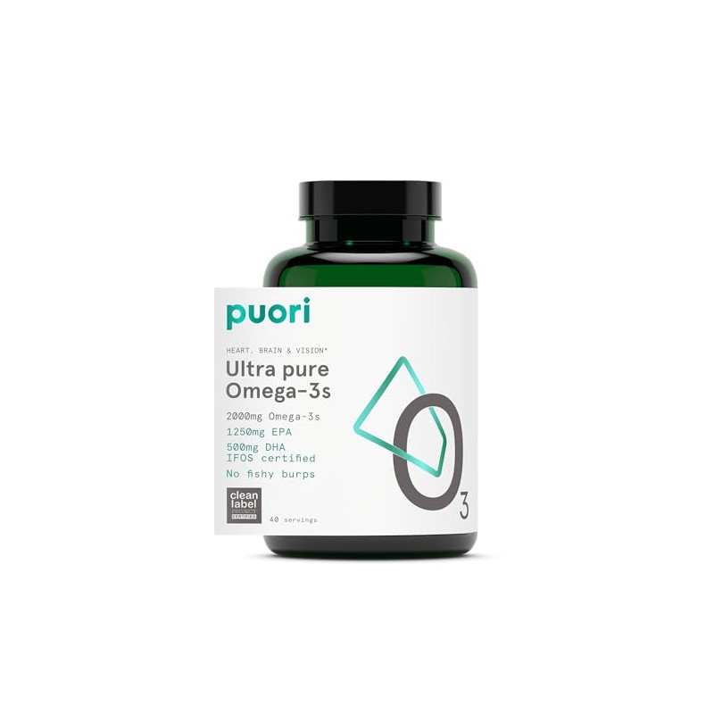 O3 Pure Omega 3 Burpless Fish Oil Softgels + Lemon