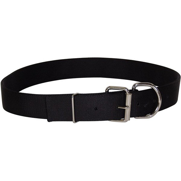 Hamilton Deluxe Double Thick Nylon Dog Collar, 1-3/4 by 28-Inch, Black