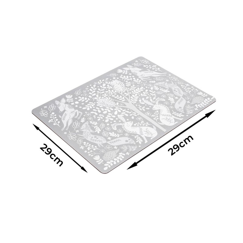YöL Pack of 8 Woodland Placemats Dinner Plate Bowl Table