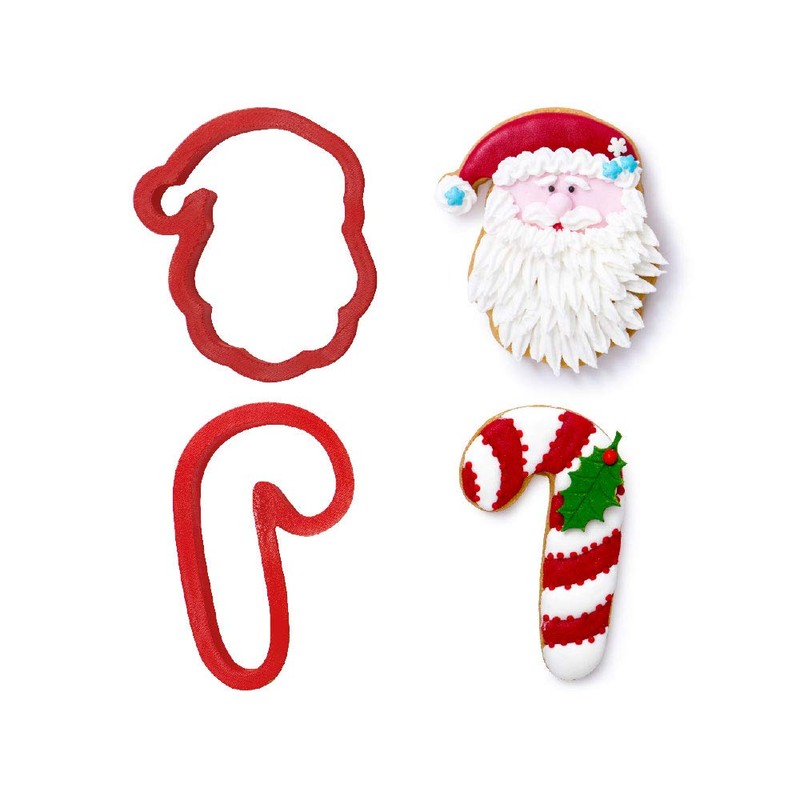 Decora 0255068 Plastic Cookie Cutter Santa Claus and Sugar Stick
