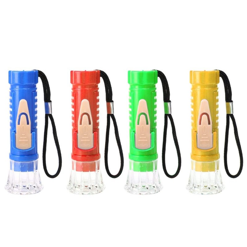 PROLOSO 30 Pcs Mini Toy Flashlights with Lanyard LED Pocket