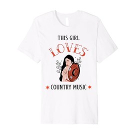 Retro Cowgirl Hat Music Lover This Girl Loves Country Music Premium T-Shirt