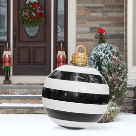 Afenau Inflatable Christmas Bauble Decoration, 60 cm Christmas Decoration, Inflatable Streaks, Inflatable Christmas Ball, Inflatable Christmas Baubles PVC for Garden, Festival, Wedding Party