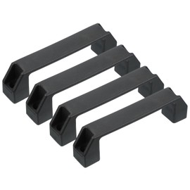 PATIKIL Plastic Pull Handles 150mm Hole Centers, 4 Pcs Square Drawer Pulls Kitchen Hardware for Luggage Mechanical Equipment Door Cupboard Handle, Black