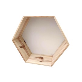 Wooden World - Wall Shelf - Geometric Hexagon Honeycomb Shelf Wooden Deep Handmade Shelf
