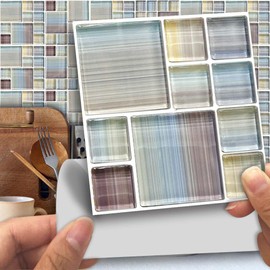 Alwayspon 25 Pcs Self-Adhesive Tile Transfer for Home Decor, Peel and Stick Tile Decal, Water-Proof Backsplash Wall Tile Sticker for Kitchen Bathroom, 6x6inch