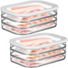 Tioncy 2 Pcs Deli Meat Container Fridge Bacon Container for