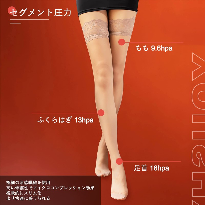 YOUSHY Women's Garter Stockings, 3-Pair Set, Knee High Slip Resistant