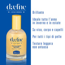 Helan Daefne - Oil for Hair, Body and Face, Dry Fragranced, Invigorating, Oil for Hair and Skin with Almond Oil, Argan Oil and Vitamin E, 100% Vegetable Origin, Non-greasy, 50 ml, Made