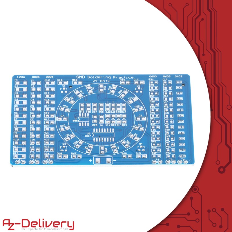 AZDelivery NE555 SMD Soldering Practice Board DIY Kit - LED